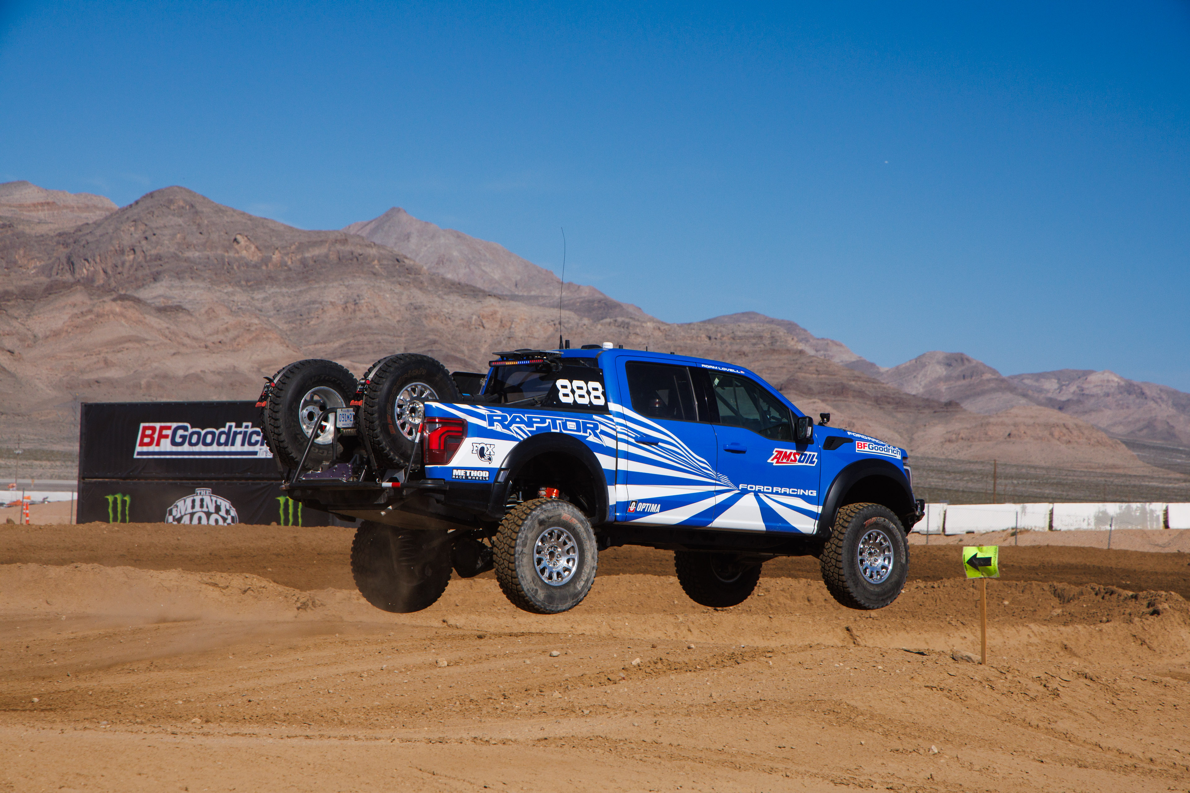 Mint 400 - Brad Lovell hits a jump in the short course with F150 Raptor